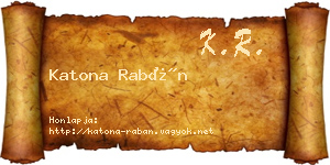 Katona Rabán névjegykártya